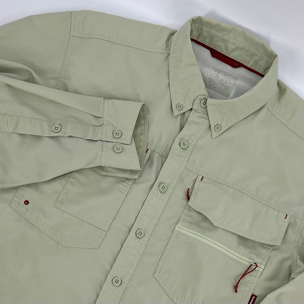 SIMMS  Fishing Shirt - Vented Men's Size Medium Light Green *SEE DESCRIPTION